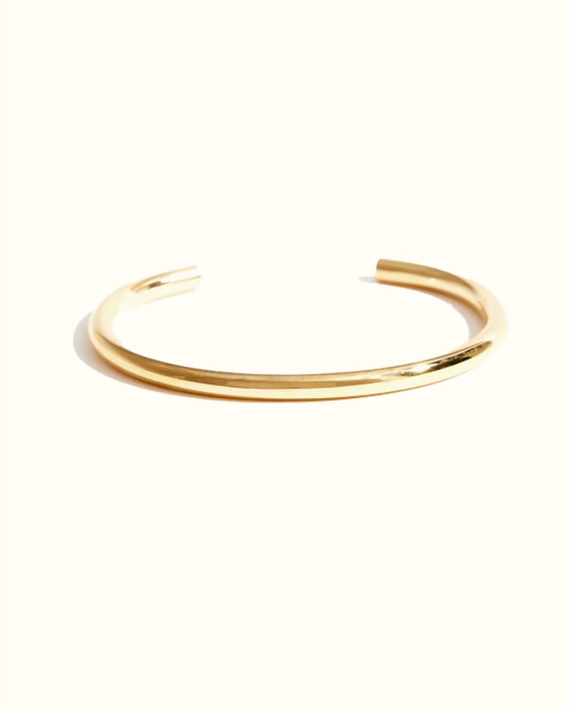 Front of a size O/S Chunky Cuff Bracelet in Gold in Gold by ABLE. | dia_product_style_image_id:330358